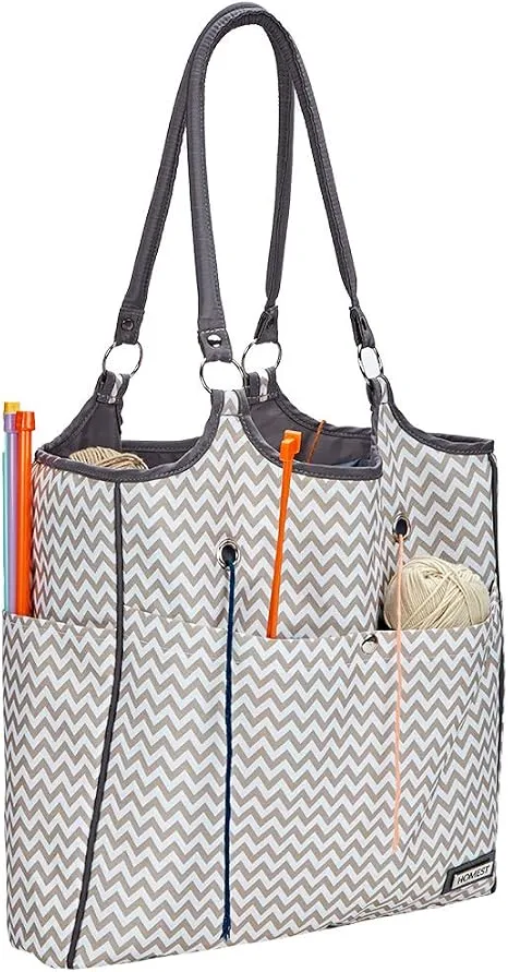HOMEST Yarn Storage Tote, Tangle Free with 4 Oversized Grommets, Ripple