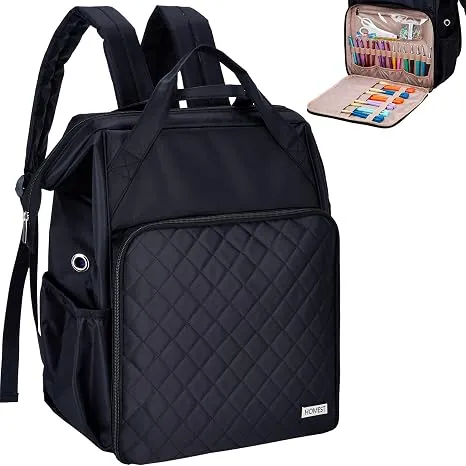 HOMEST Crochet Bag Organizer, Large Capacity Yarn Storage, Black