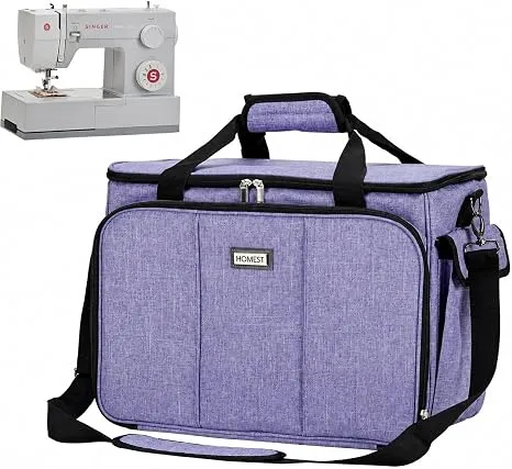 HOMEST Sewing Machine Carrying Case with Multiple Storage Pockets, Purple