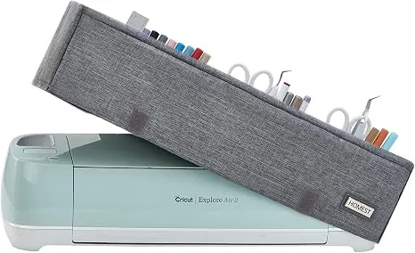 HOMEST Dust Cover with 3 Back Pockets for Cricut Explore Air 2 & Explore Air, Grey