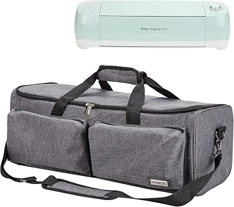 HOMEST Carrying Case for Cricut Explore Air 2 & Maker, Die Cut Machine Tote, Grey