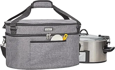 HOMEST Slow Cooker Bag for Crock-Pot 6-8 Quart, Insulated Travel Carrier